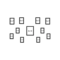 ABHINAVA ONLINE Abhinava Synthetic Wood Photo Frames for Wall & Table - Set of 11 - 8"x 10" & 4"x 6" & 5"x 7", BLACK
